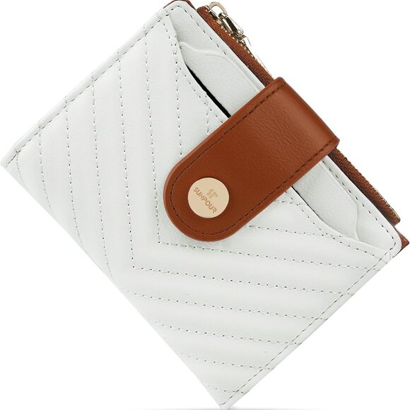 Women’s RFID Bifold Leather Wallet Small Compact Card Holder Brown - Picture 1 of 13